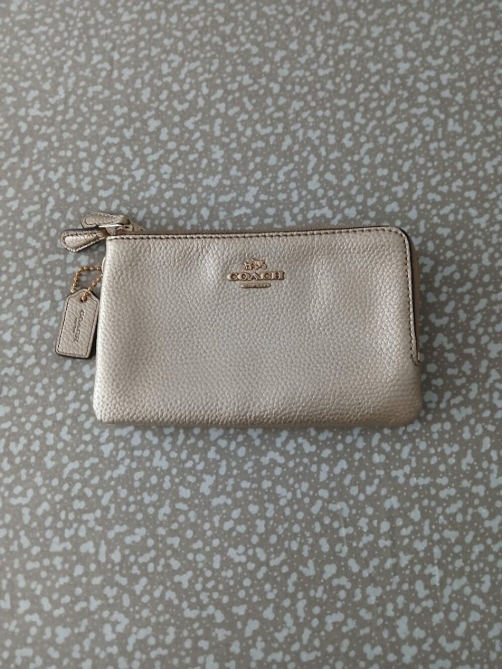 COACH Matte Gold- Pebble Leather Wallet/ Purse